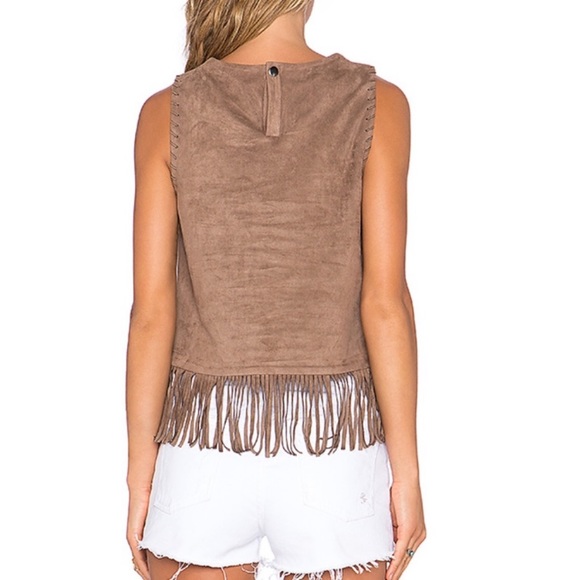 NWT 1. State Faux Suede Fringe Bottom Tank Top - Picture 2 of 8